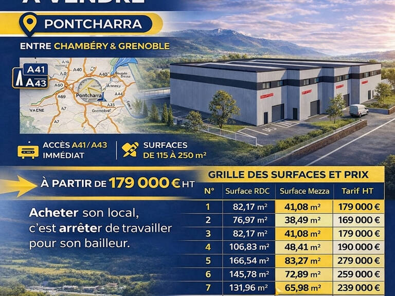 LOCAUX D'ACTIVITÉS NEUFS   PONTCHARRA (38) - DEVENEZ PROPRIE — photo 1