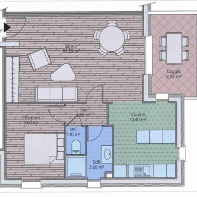 Appartement 2 pièces 272000 €