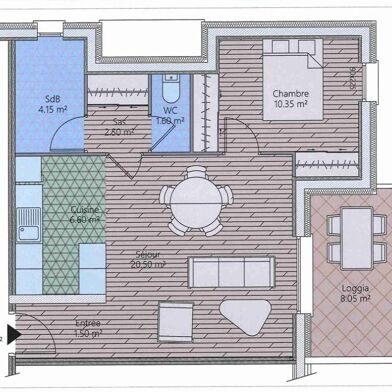 Appartement 2 pièces 284000 €