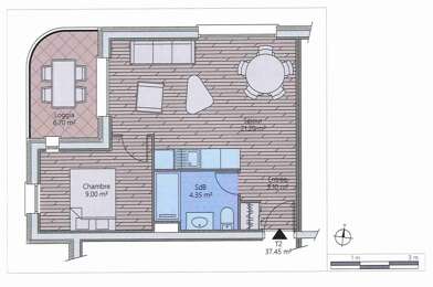 Appartement 2 pièces 221000 €