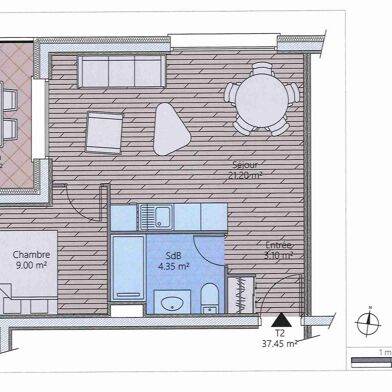 Appartement 2 pièces 221000 €
