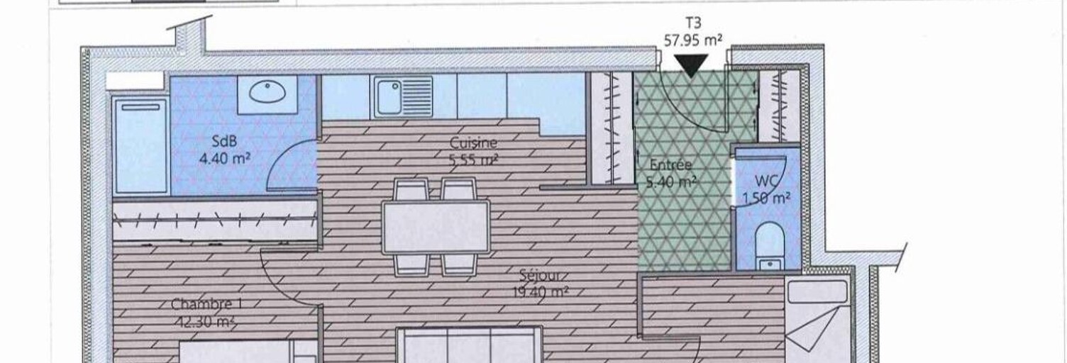 Appartement 3 Pièces 57 m² à vendre à Marseille 11 (13011)