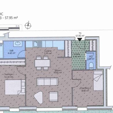 Appartement 3 pièces 373000 €