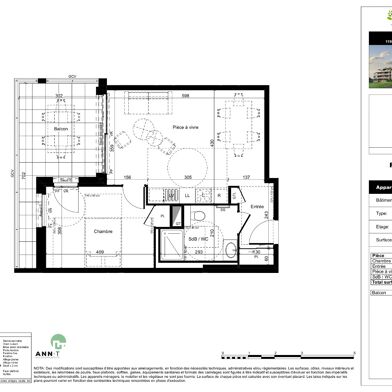 Appartement 2 pièces 282000 €