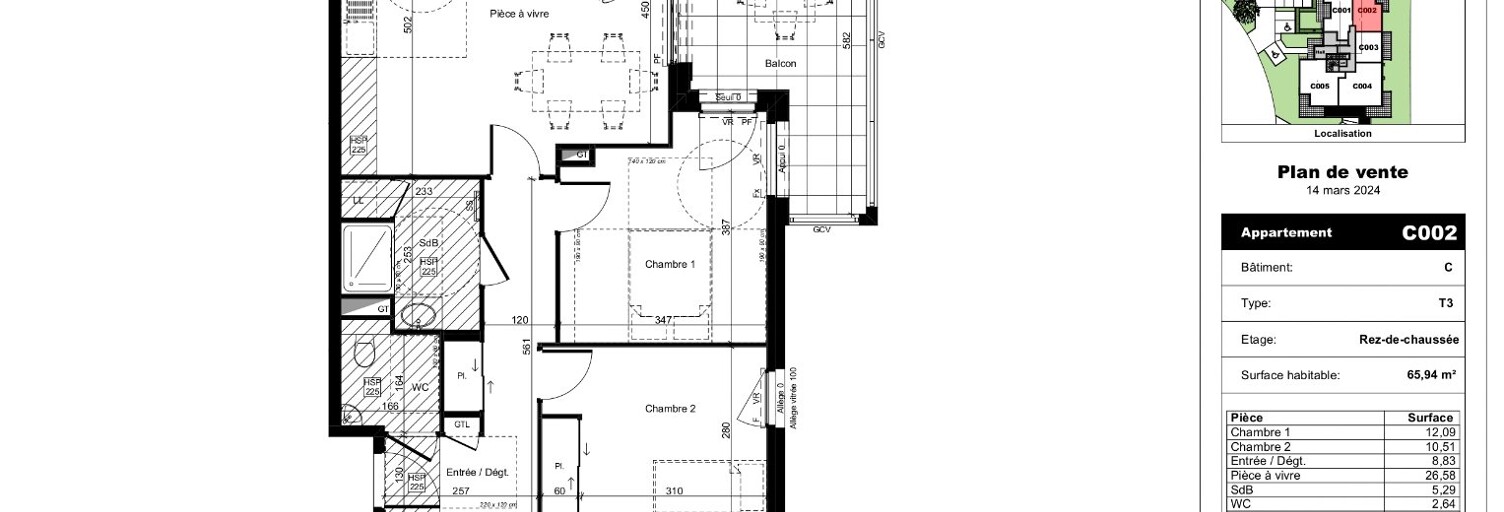 Appartement 3 Pièces 65 m² à vendre à Annecy (74370)