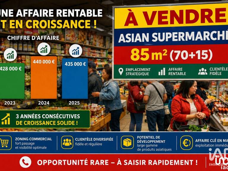 Vente Boutique/Local commercial 85 m&sup2; — photo 1