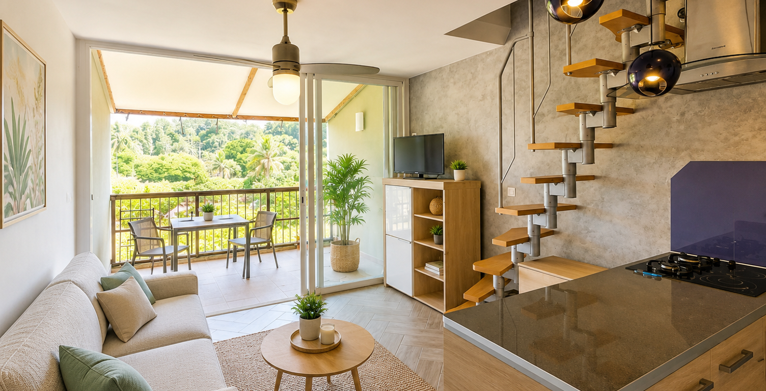 APPARTEMENT DUPLEX T3 ACCES PLAGE + PISCINE BAS DU FORT — photo 1