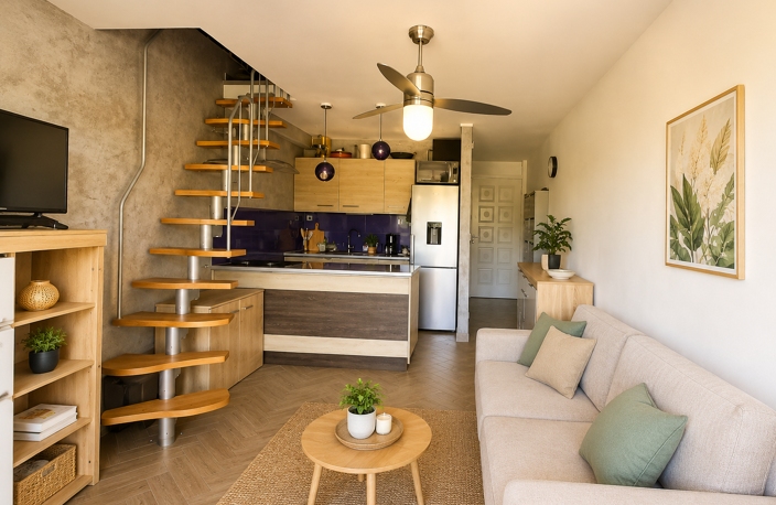 APPARTEMENT DUPLEX T3 ACCES PLAGE + PISCINE BAS DU FORT — photo 2