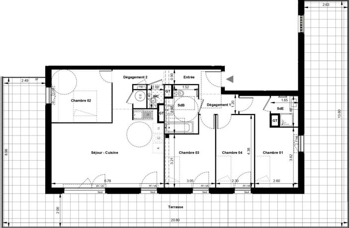 Appartement T5 Neuf dernière étage — photo 3