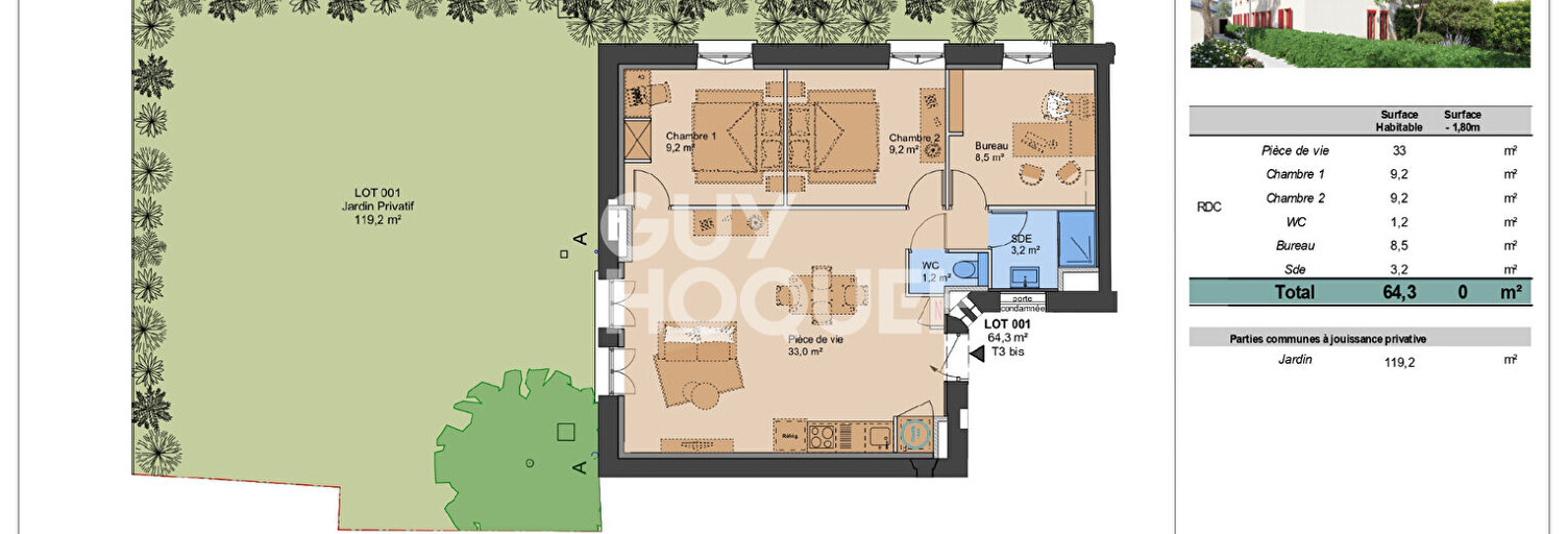 Appartement 3 Pièces 69 m² à vendre à Lyon 3 (69003)