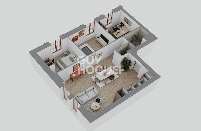 Montchat - Appartement T3 bis en rez-de-jardin (Plateau à aménager), proximité parc Bazin, Lyon 3ème (69003) — photo 3