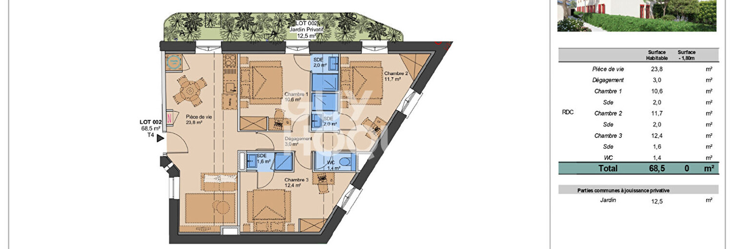 Appartement 4 Pièces 74 m² à vendre à Lyon 3 (69003)