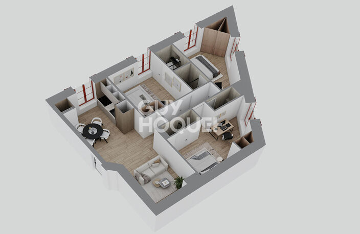 Montchat - Appartement T4 avec petit extérieur (Plateau à aménager), proximité parc Bazin, Lyon 3ème (69003) — photo 3