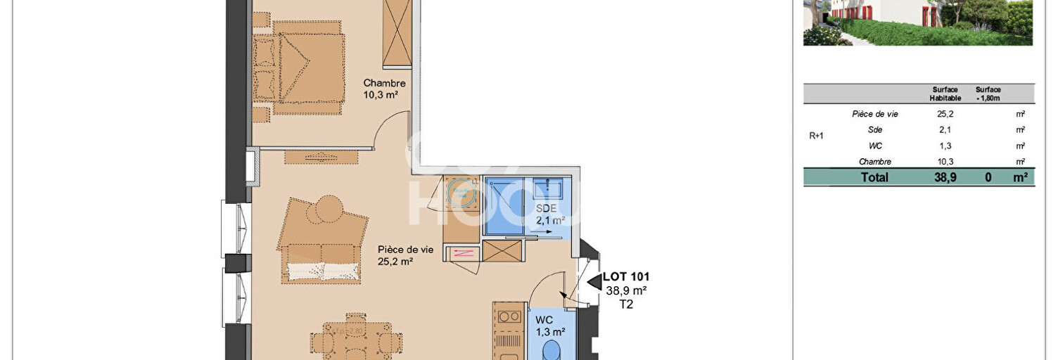 Appartement 2 Pièces 42 m² à vendre à Lyon 3 (69003)