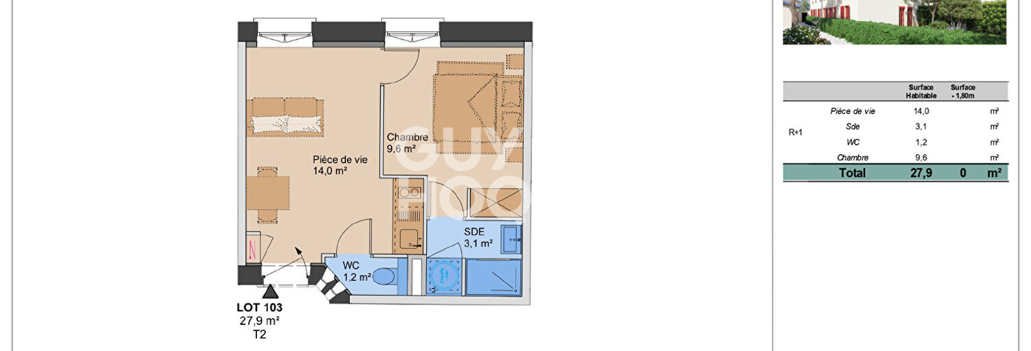 Appartement 2 Pièces 29 m² à vendre à Lyon 3 (69003)