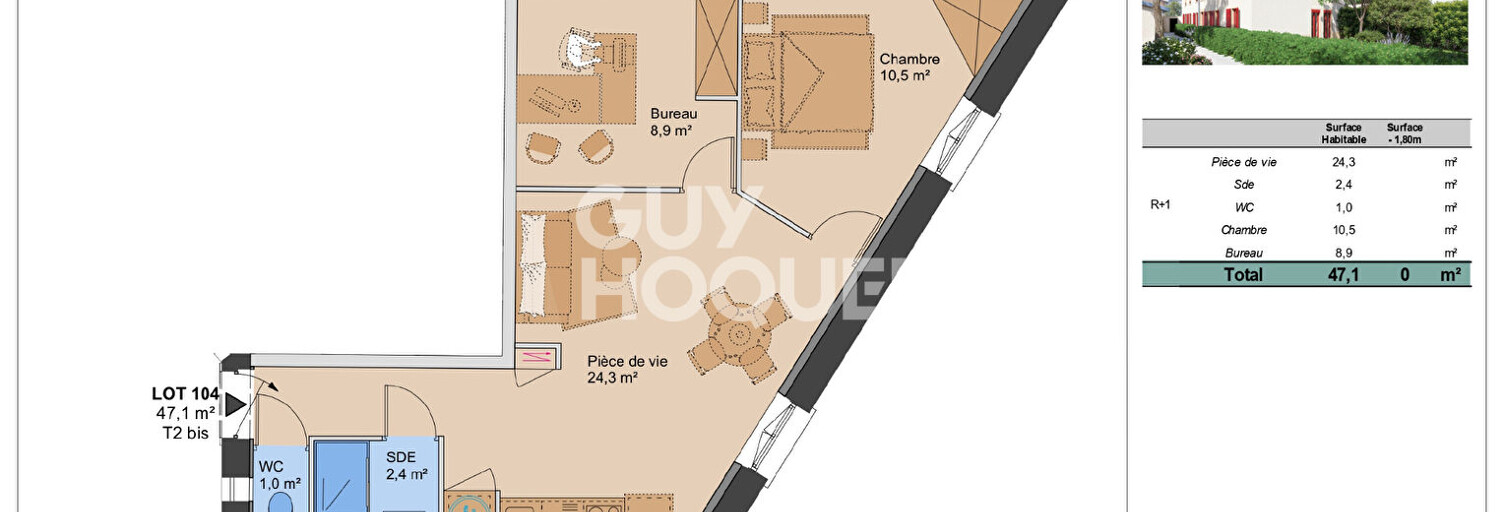 Appartement 2 Pièces 51 m² à vendre à Lyon 3 (69003)