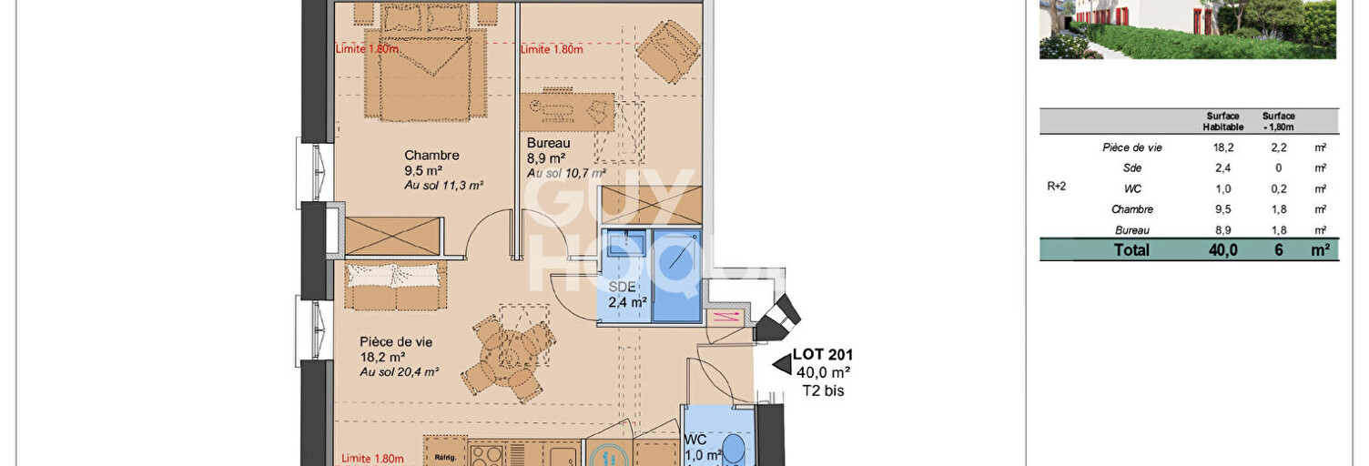 Appartement 2 Pièces 42 m² à vendre à Lyon 3 (69003)