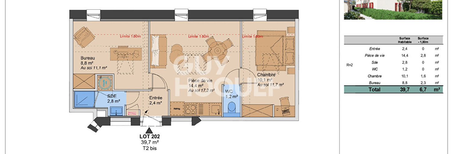 Appartement 2 Pièces 41 m² à vendre à Lyon 3 (69003)