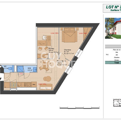 Appartement 2 pièces 208825 €