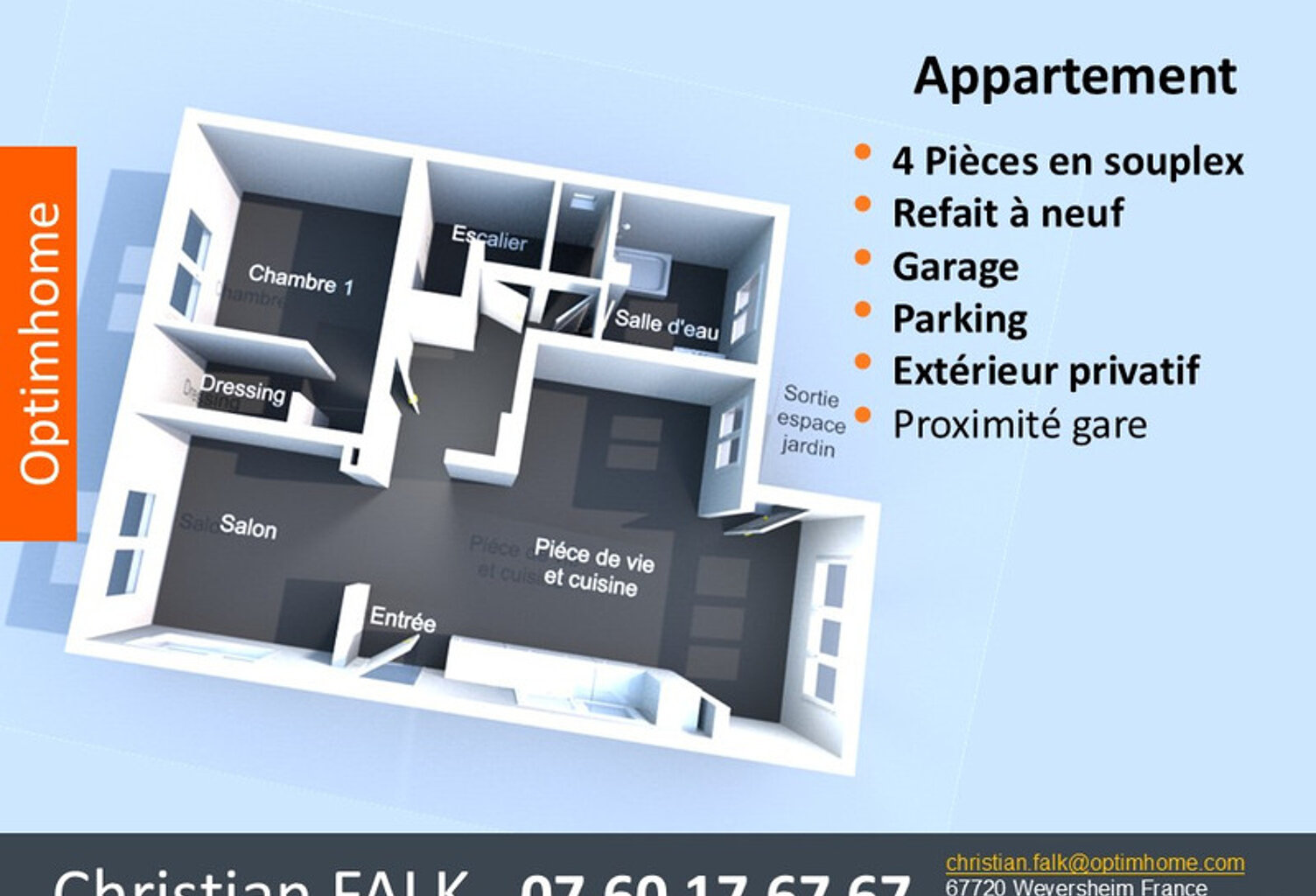 Appartement 4 pièces, garage, espace extérieur privatif — photo 1