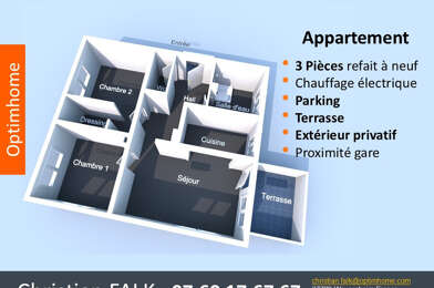 Appartement 3 pièces 227000 €