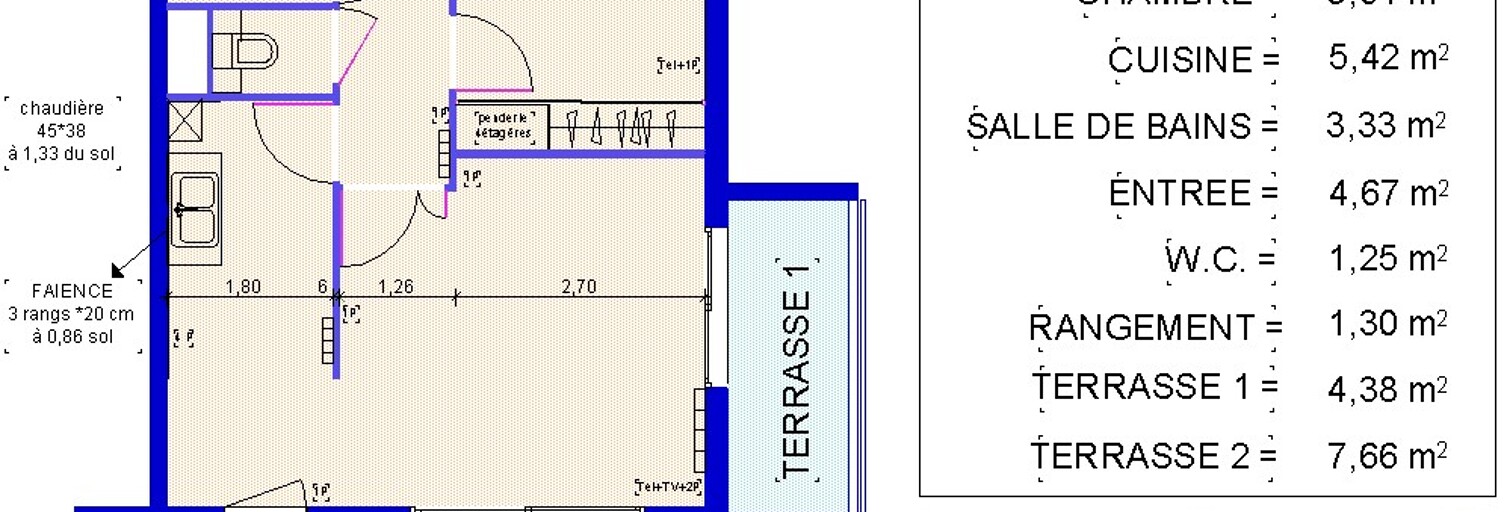 Appartement 2 Pièces 43 m² à louer à Hyères (83400)