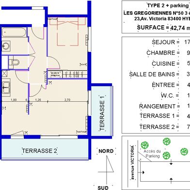 Appartement 2 pièces 850 €
