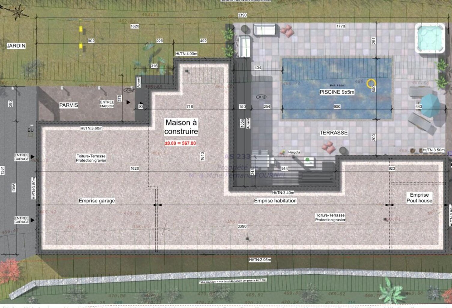 AUREC-SUR-LOIRE 43110 TERRAIN CONSTRUCTIBLE AVEC PROJET DE VILLA D'ARCHITECTE AVEC VUE PANORAMIQUE — photo 1