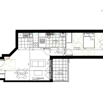 Appartement 2 pièces 248500 €