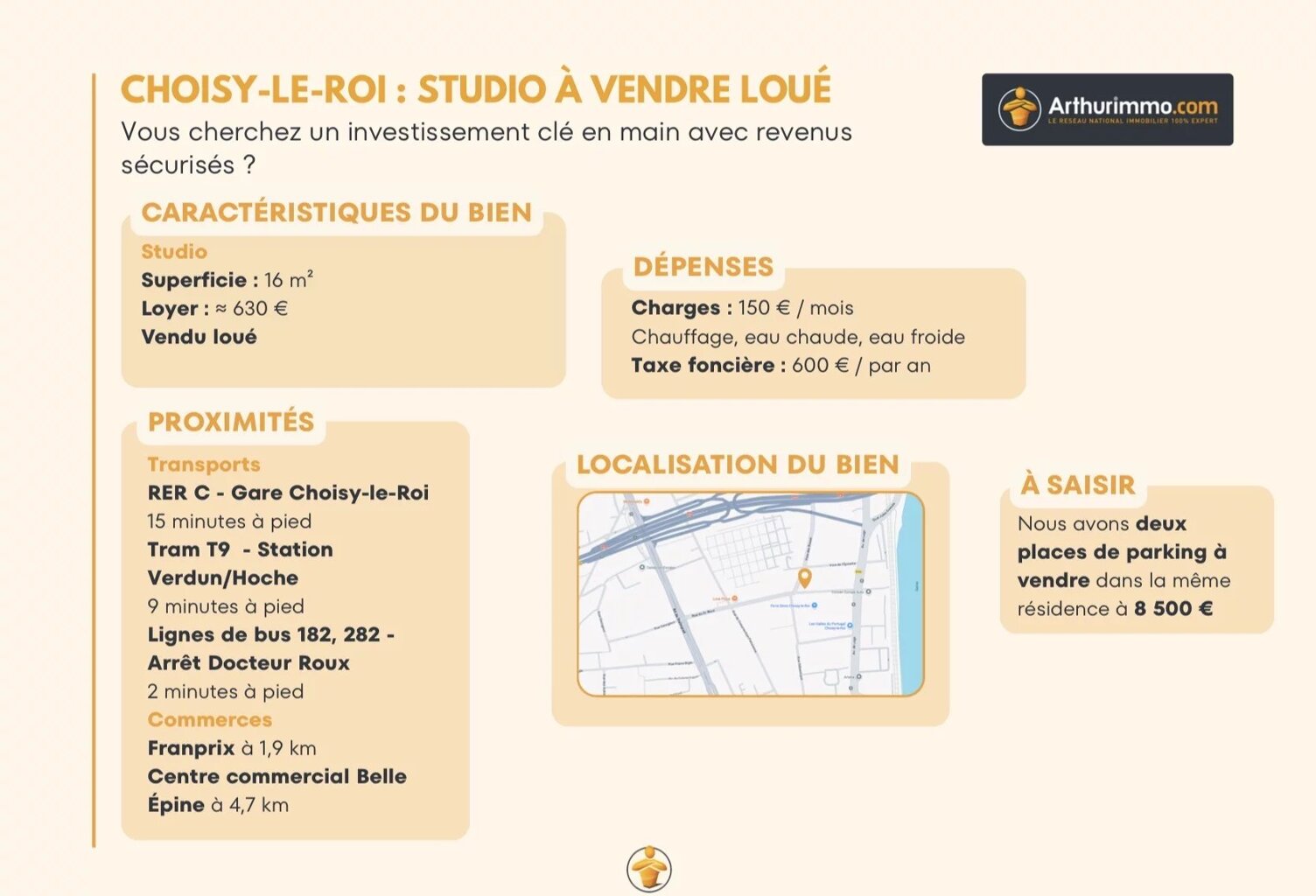Studio 16m2 - Proche Tram 9 et RER C — photo 1
