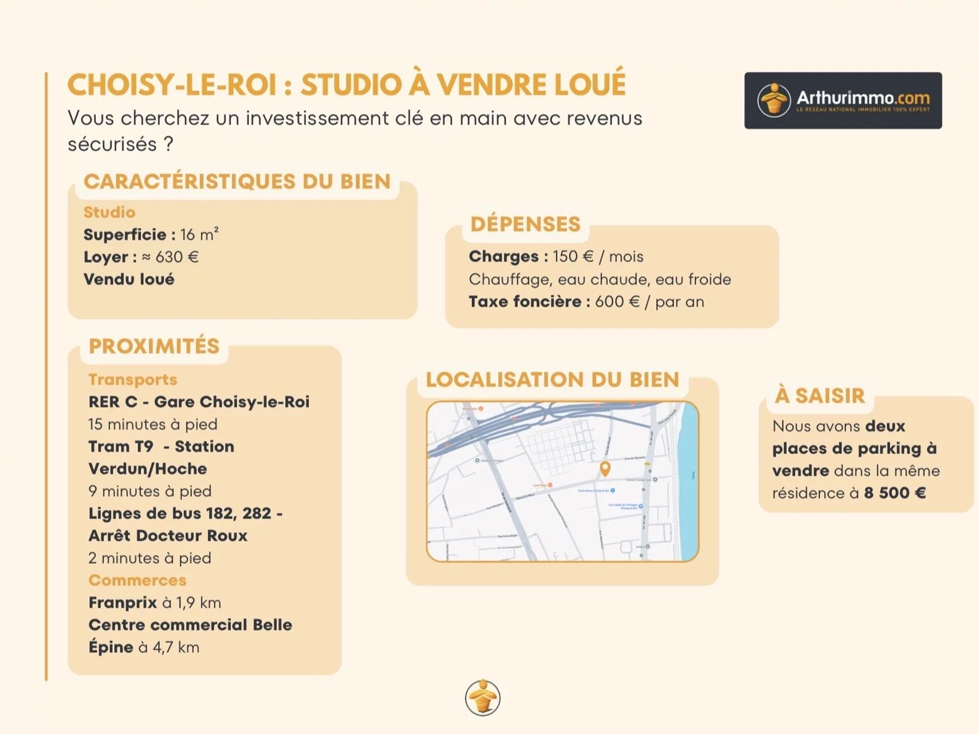 Appartement 1 pièce 16 m² · à Choisy-le-Roi · 16 m² · 79 000 €