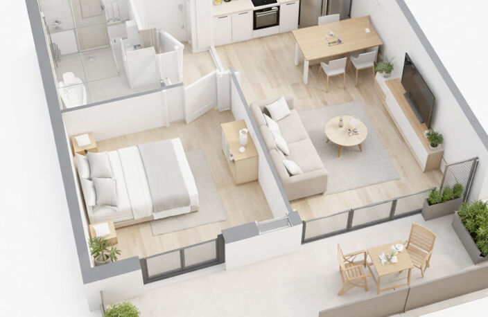 T2 neuf avec grand balcon   Écoquartier nouvelle génération — photo 4