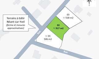 Terrain  517 m² à vendre à Néant-sur-Yvel (56430)
