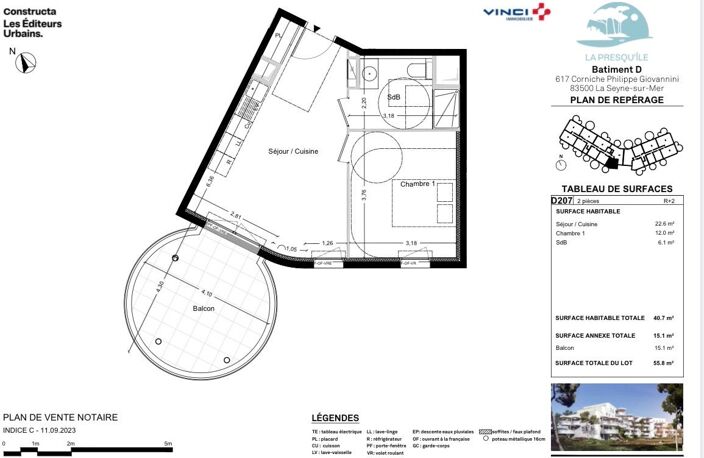 Appartement À Vendre T2 40,70m2 + Terrasse 15m2 et parking en sous Sol La Seyne sur Mer Frais de notaires offerts ! — photo 3