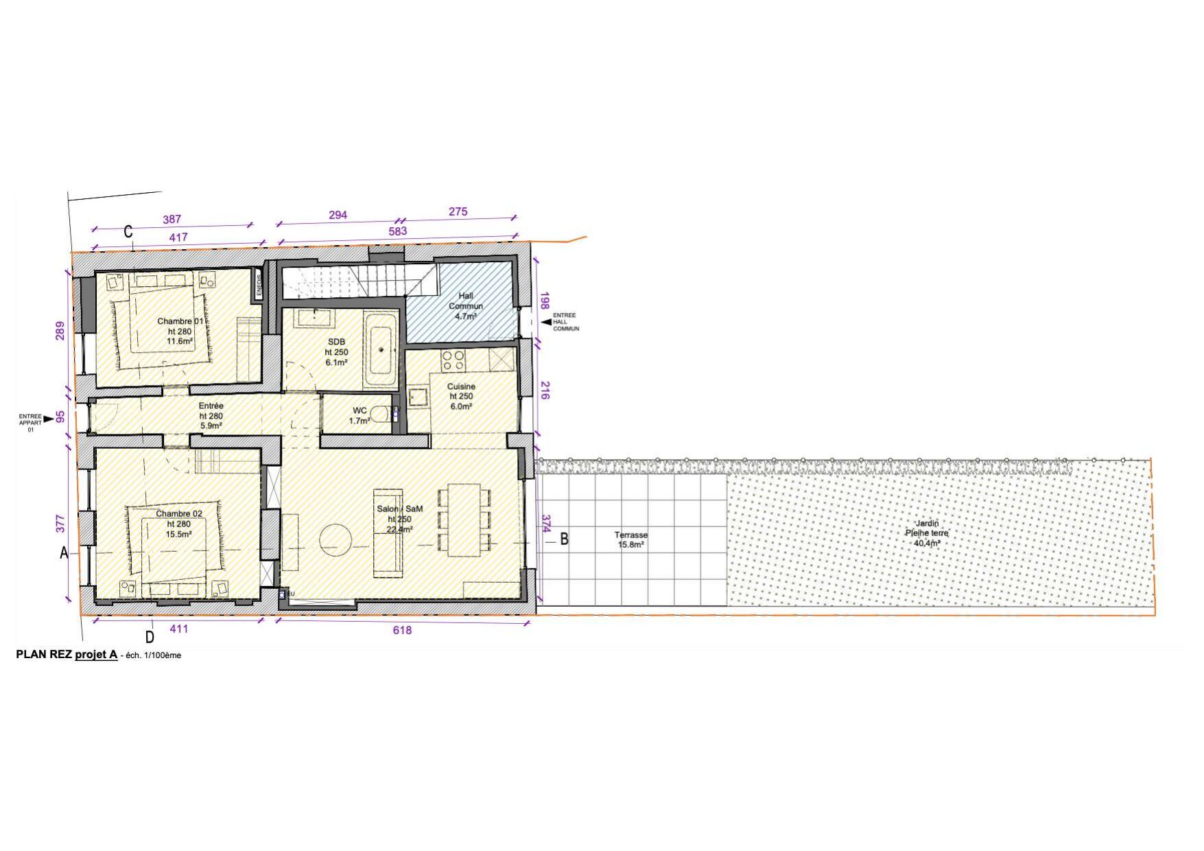 Appartement T3 refait à neuf avec terrasse hyper centre