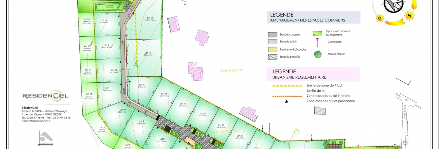 Terrain  942 m² à vendre à Vieilley (25870)