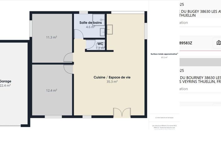 LES  VANS (07140)Villa  3 pièce(s) 64 m2 — photo 2
