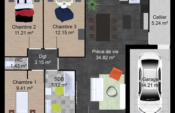 Maison Murs Erigné 5 pièce(s) 84 m2 — photo 2