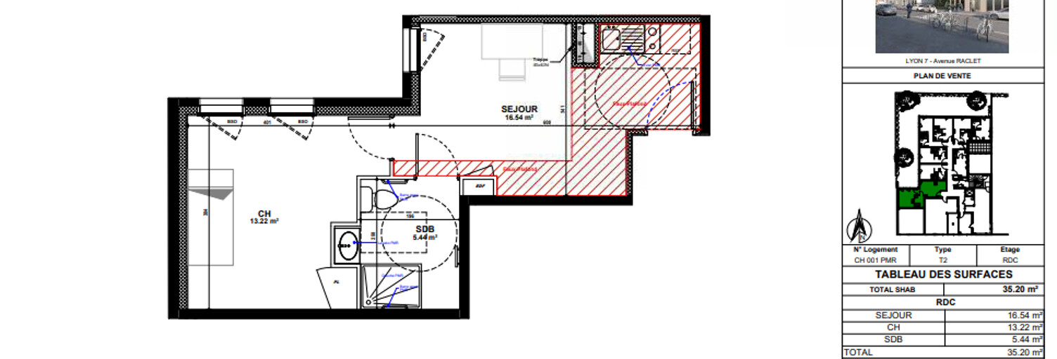 Appartement 2 Pièces 35 m² à louer à Lyon 7 (69007)
