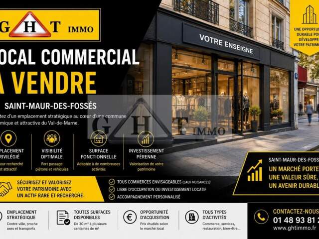 A VENDRE LOCAL COMMERCIAL SAINT MAUR DES FOSSES — photo du bien