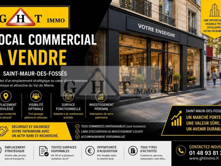 A VENDRE LOCAL COMMERCIAL SAINT MAUR DES FOSSES — photo 1