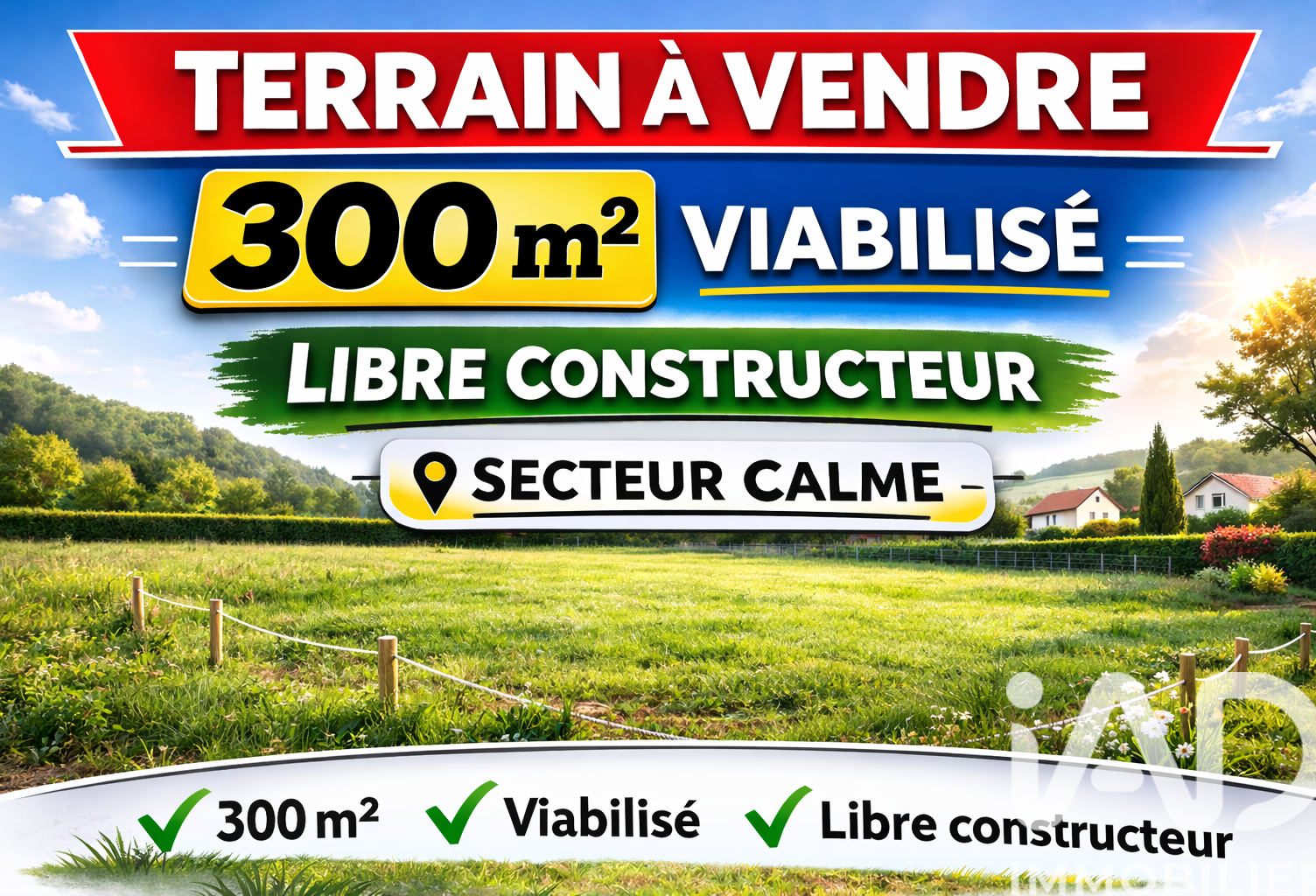 Vente Terrain à bâtir 300 m&sup2; — photo 1