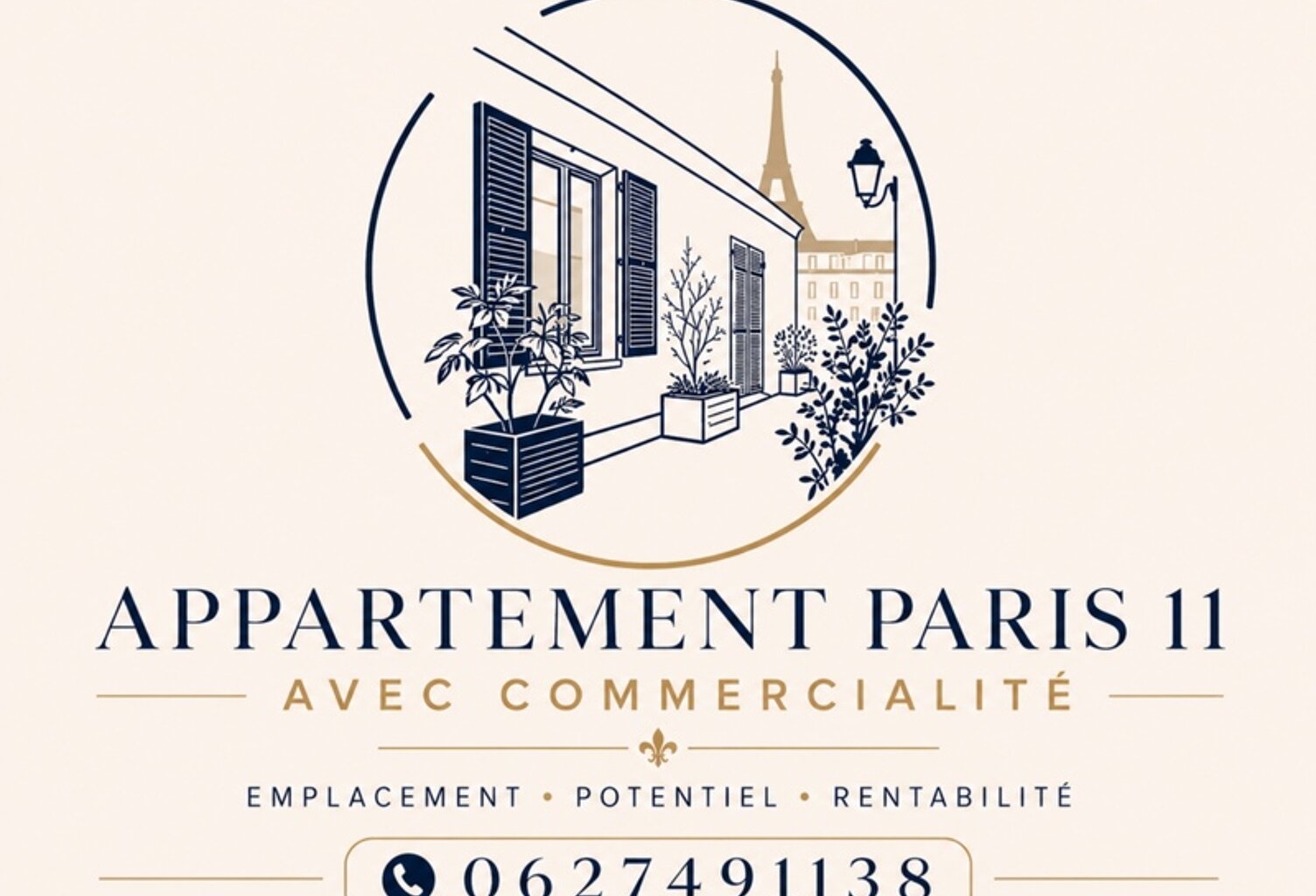 À VENDRE – APPARTEMENT AVEC COMMERCIALITÉ 91 m² 3 PIECES  PARIS 11EME ARRONDISSEMENT (75) — photo 1