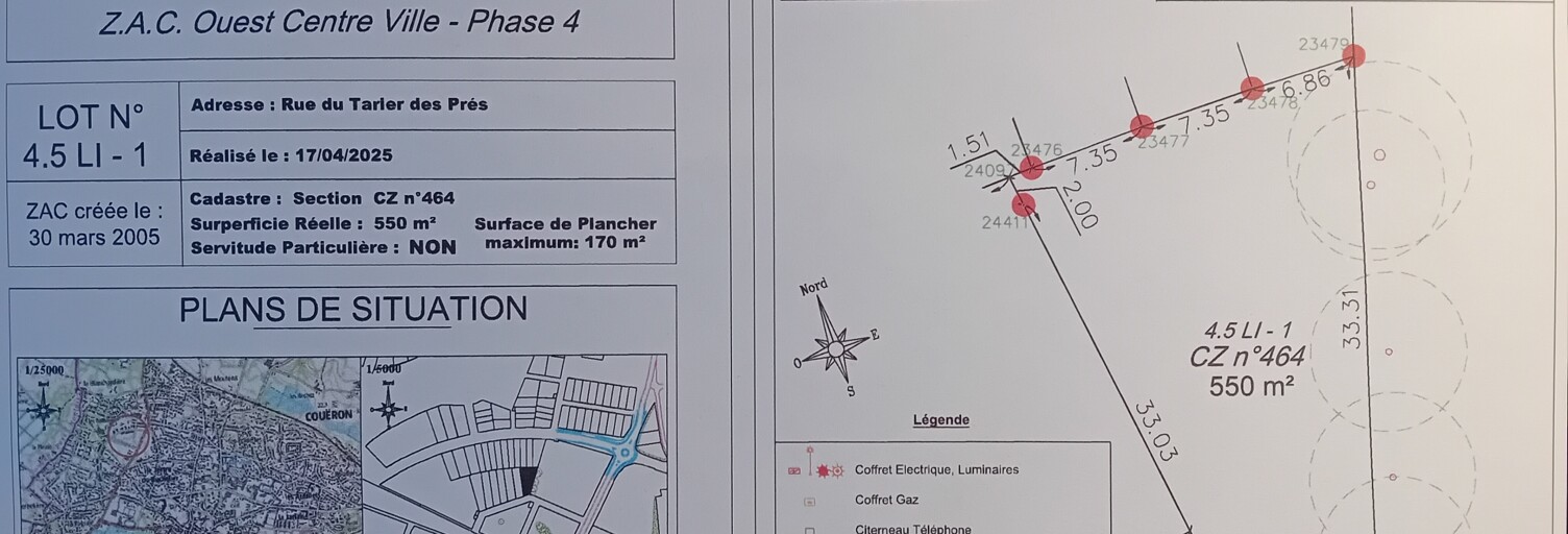 Terrain  550 m² à vendre à Couëron (44220)