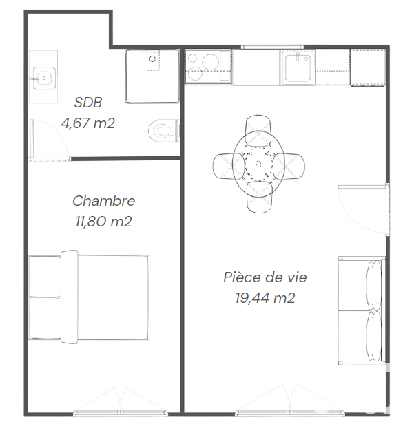 Appartement à vendre, 2 pièces, 35 m², Morlaix