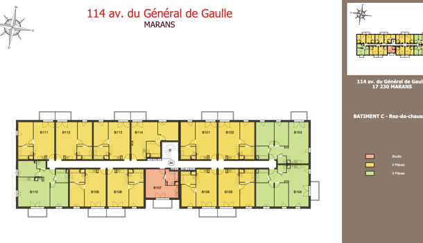 Appartement 2 pièces  à vendre Marans 17230