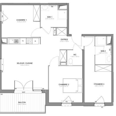 Appartement 4 pièces 363200 €