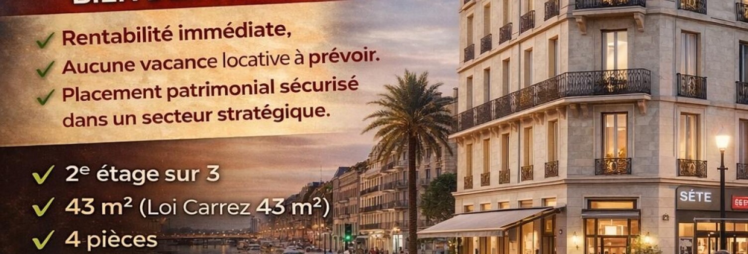 Appartement 4 Pièces 43 m² à vendre à Sète (34200)