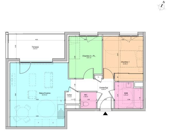 Appartement à vendre, 3 pièces, 59 m², Le Cheylas