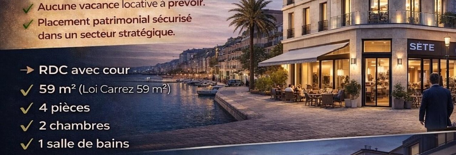 Appartement 4 Pièces 59 m² à vendre à Sète (34200)